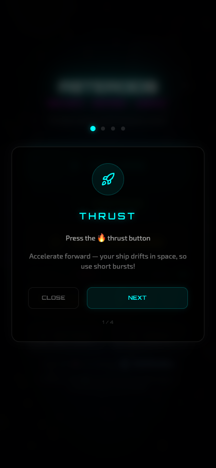 How to play tutorial, step 1 of 4 – thrust