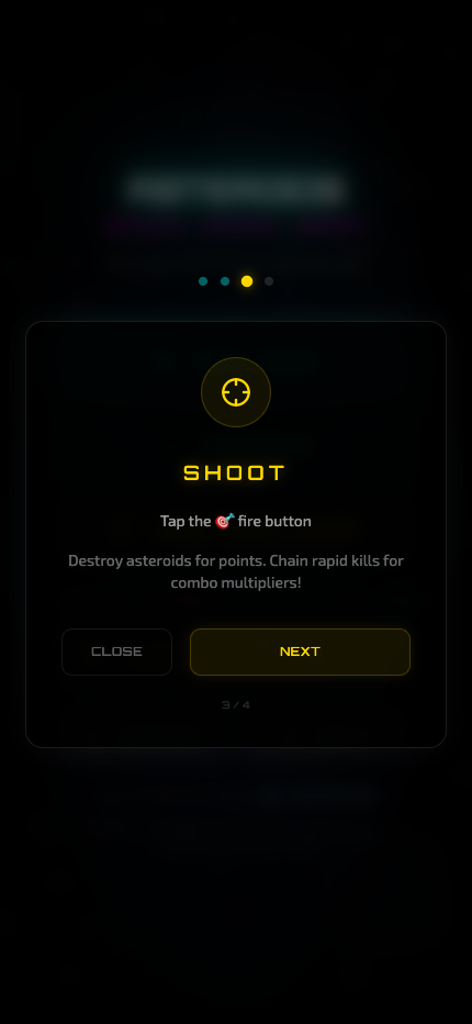 How to play tutorial, step 3 of 4 – shoot and combo multipliers