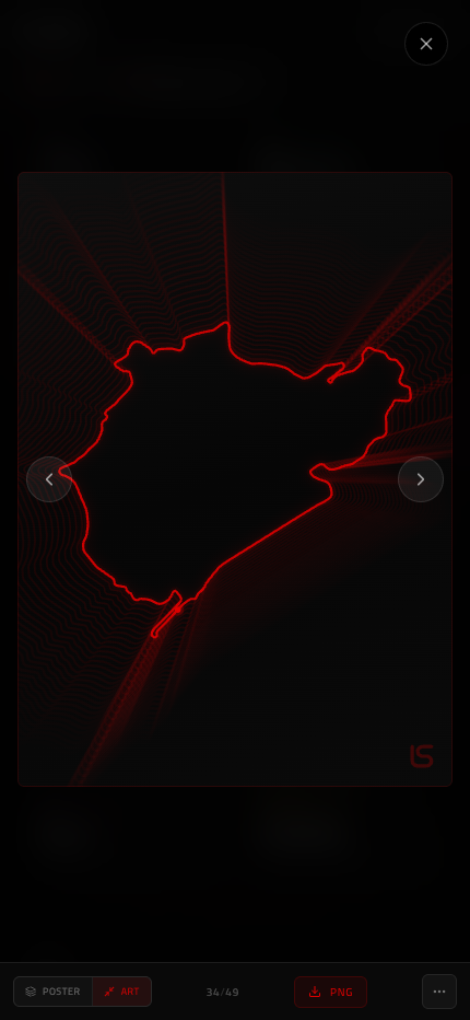 F1 circuit poster – dark theme with accent-colored track layout
