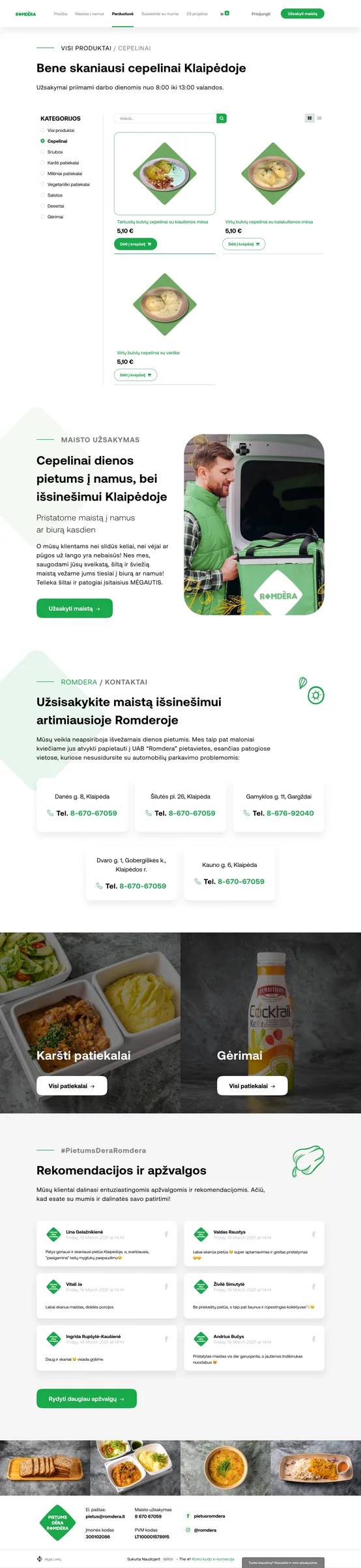 Romdera.lt redesign – product page design detail