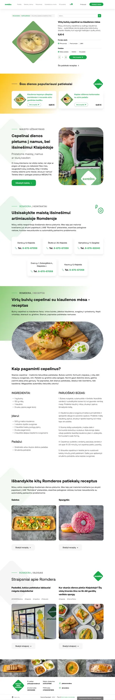 Romdera.lt redesign – product page design detail
