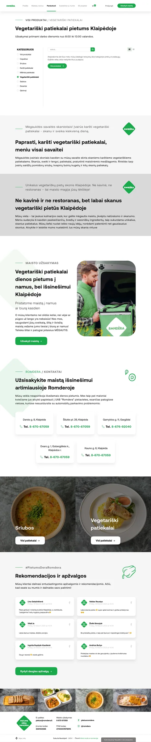 Romdera.lt redesign – menu page design