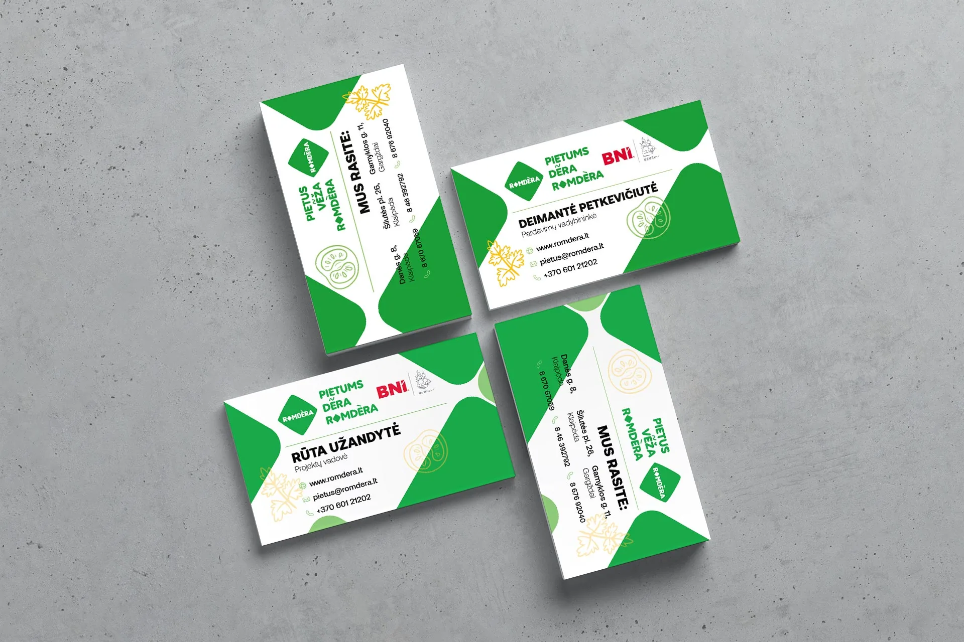 Romdera business cards