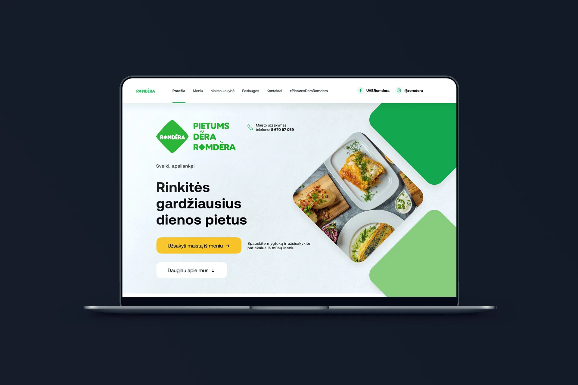 Romdera responsive website – desktop and mobile overview
