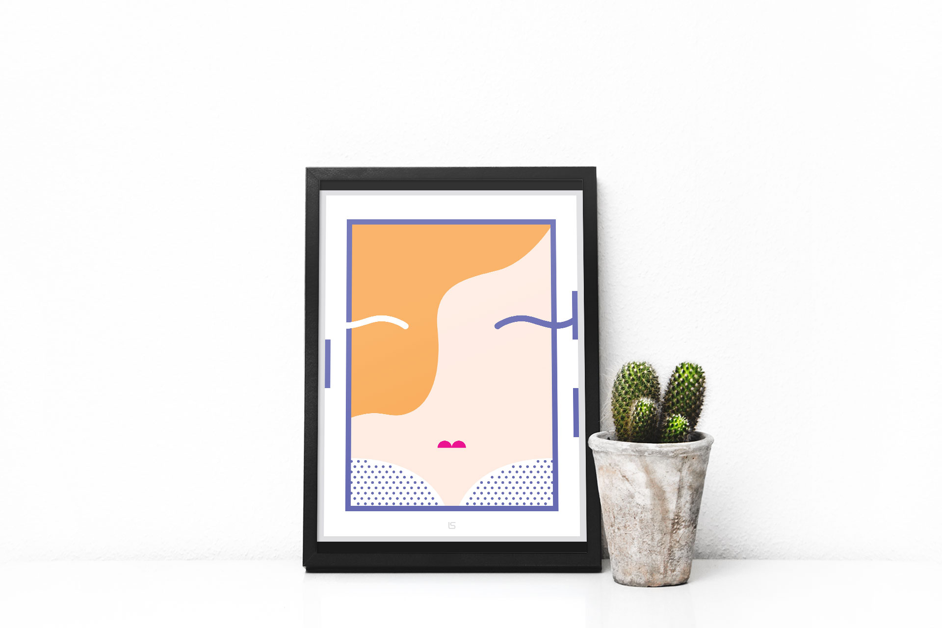 Abstract Poster — Layered geometric shapes in a limited palette. Artwork by Lukas Sabaliauskas