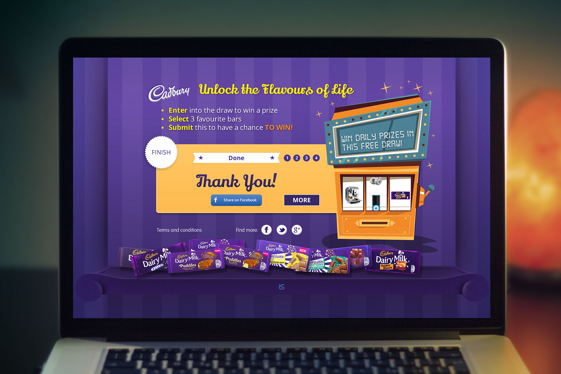 Cadbury Slot Machine — Slot machine game UI concept for Cadbury. Artwork by Lukas Sabaliauskas