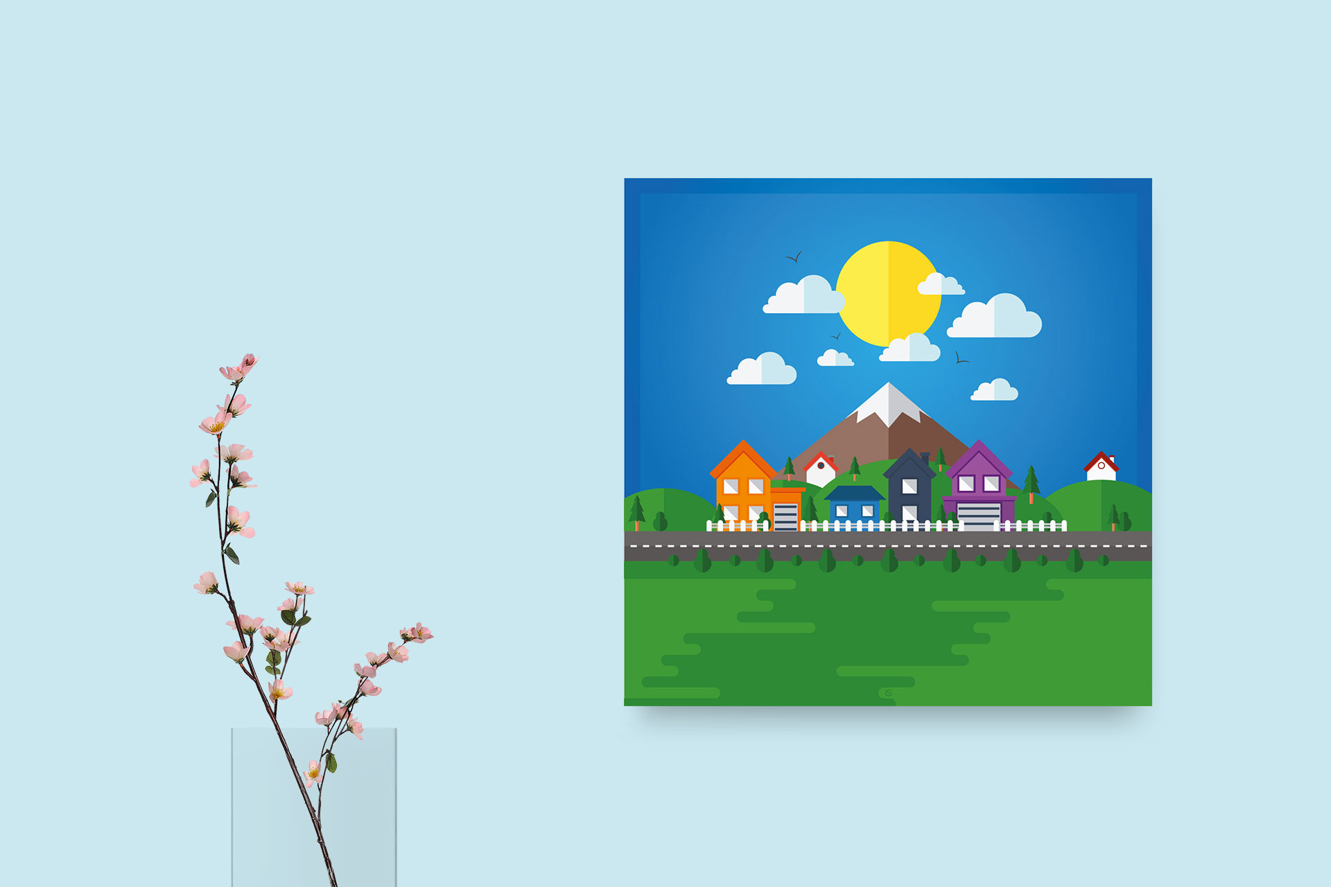 Flat Landmark — Flat illustration of a city landmark. Artwork by Lukas Sabaliauskas