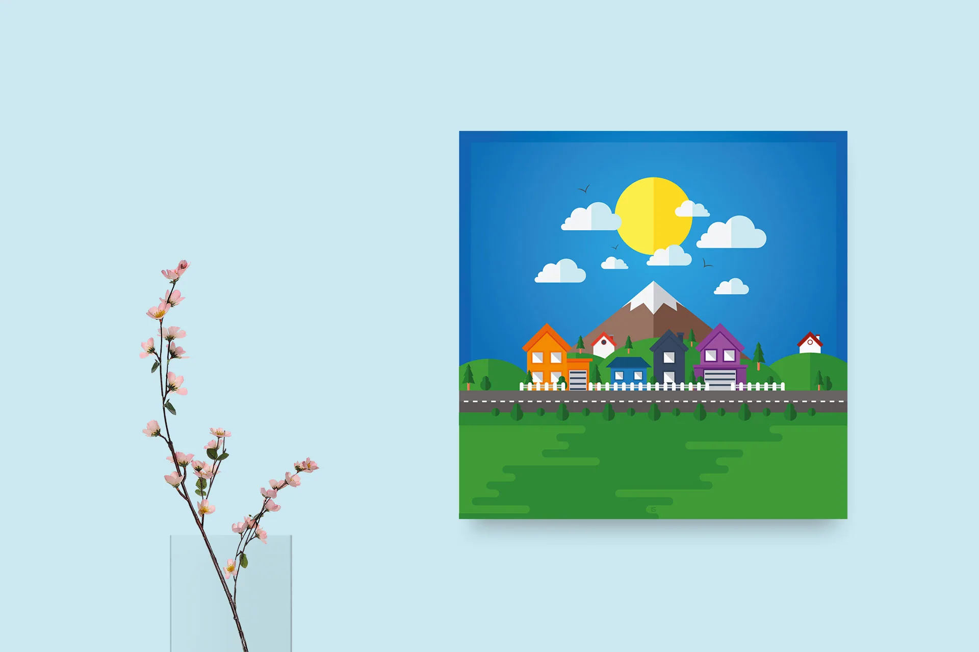 Flat Landmark – Flat illustration of a city landmark. Artwork by Lukas Sabaliauskas