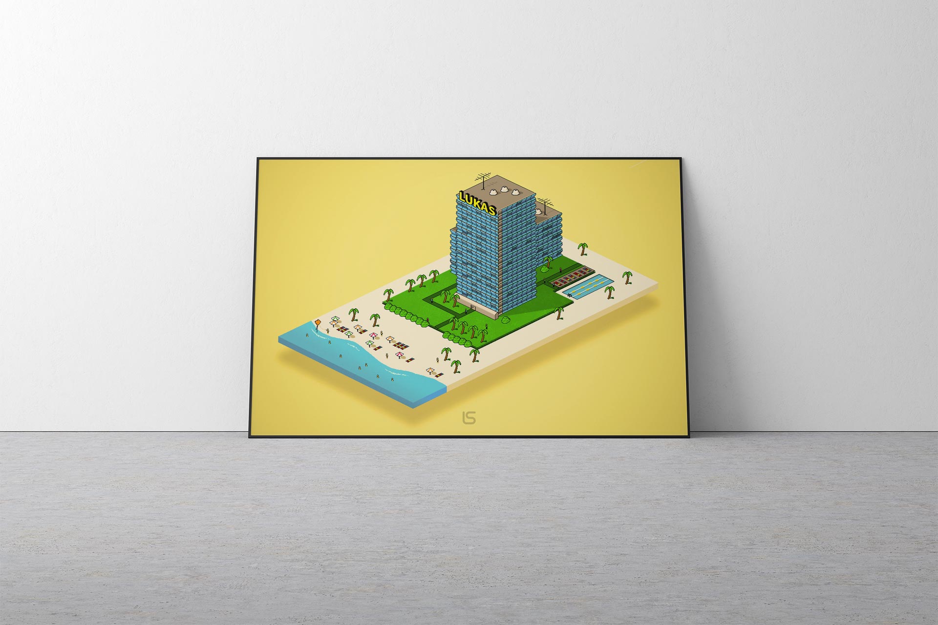 Isometric View — Isometric scene built from simple blocks. Artwork by Lukas Sabaliauskas