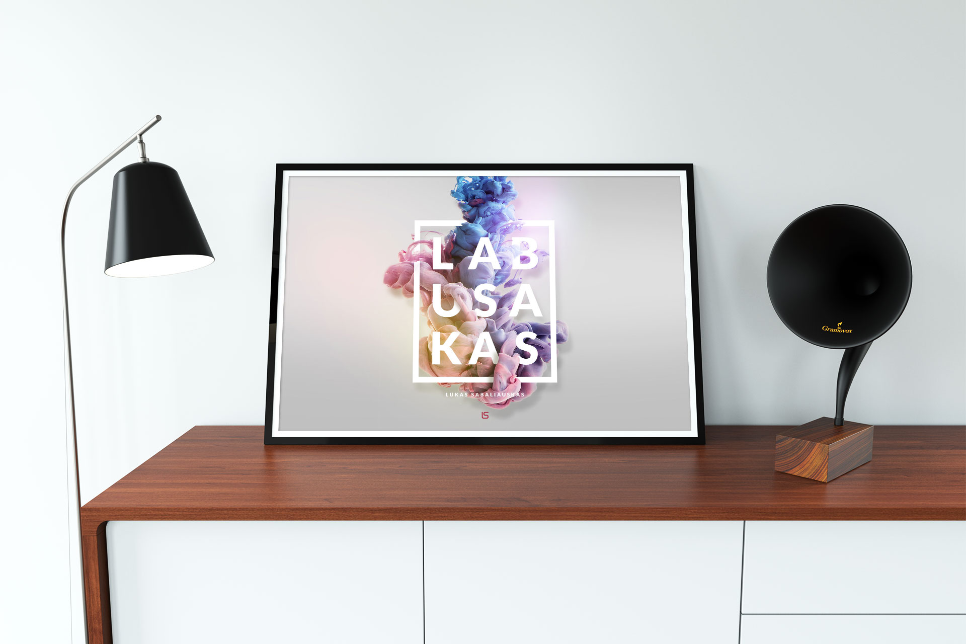 LS Liquid Poster — LS monogram poster rendered in liquid RGB gradients. Artwork by Lukas Sabaliauskas