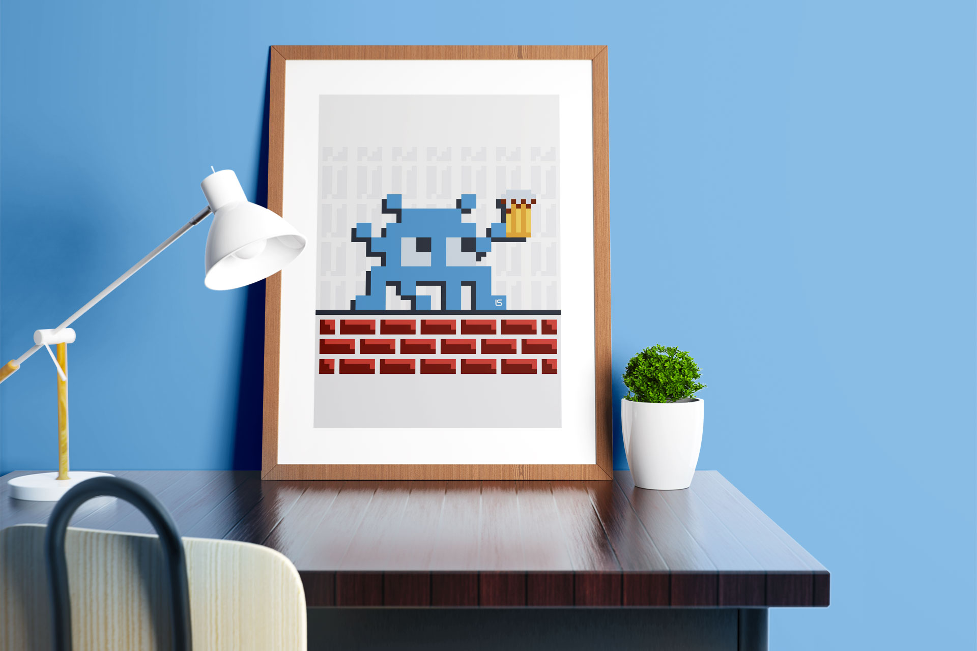 Pixel Drunk — Pixel-art character study. Artwork by Lukas Sabaliauskas