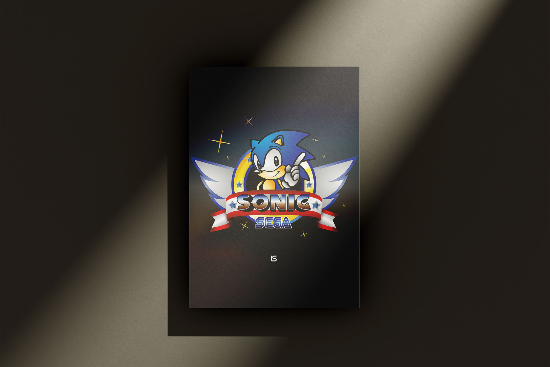 Sonic SEGA — Pixel-art tribute to Sonic on SEGA. Artwork by Lukas Sabaliauskas
