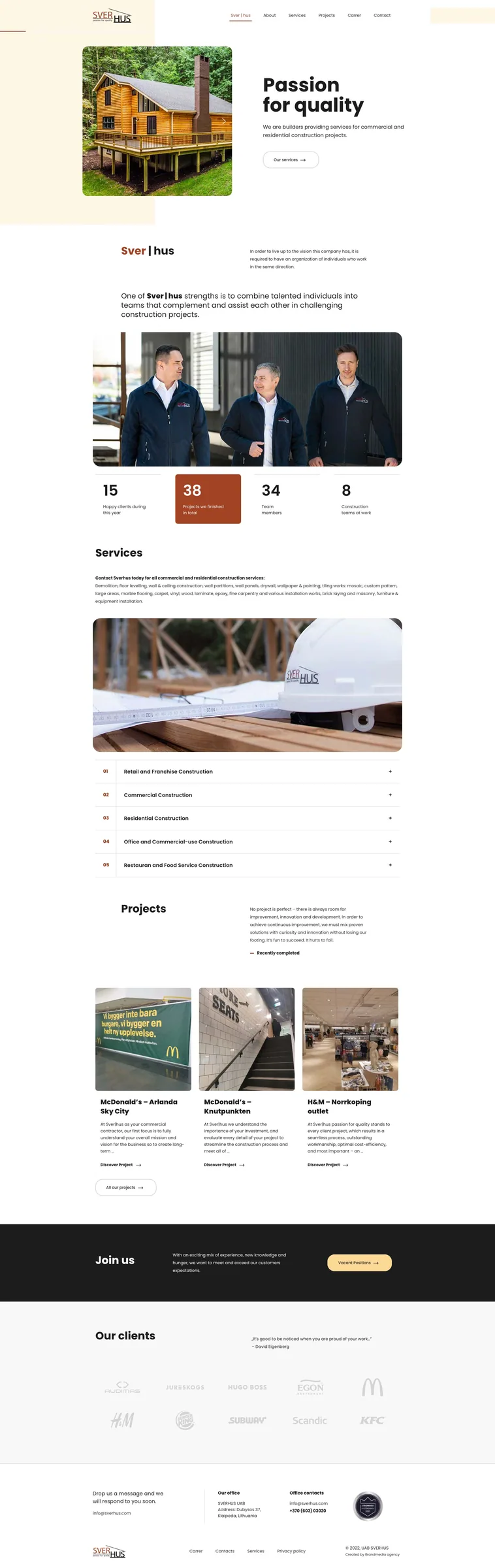 Sverhus.com mainpage design