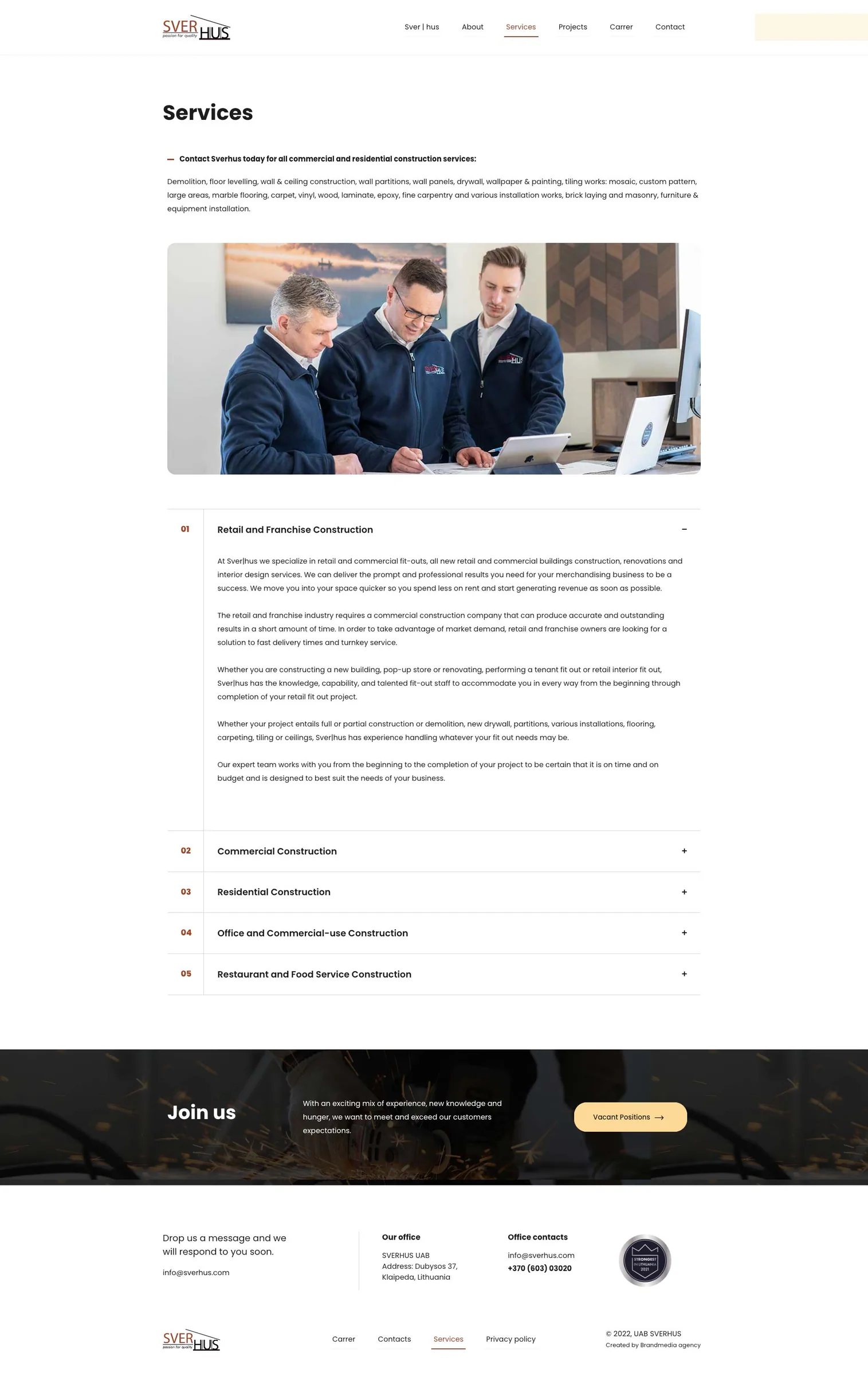 Sverhus.com projects page design